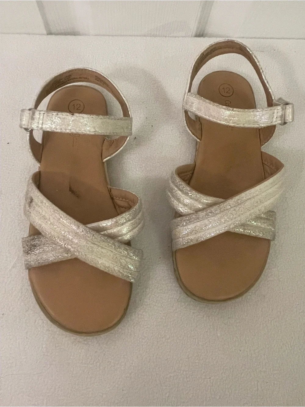 Cat & Jack Metallic Cream Strappy Sandals
